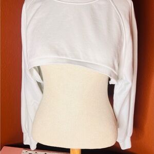H&M White Cropped Sweatshirt